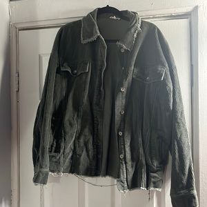 Distressed Corduroy shacket